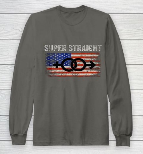 Vintage Us Flag Gender Identity Super Straight Identity Long Sleeve T-Shirt 5