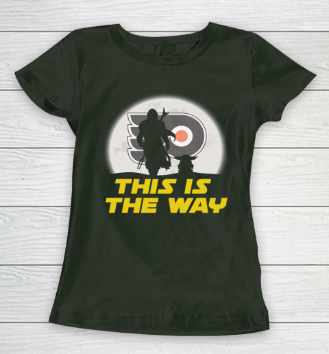 Philadelphia Flyers NHL Ice Hockey Star Wars Yoda And Mandalorian This Is The Way Women's T-Shirt 4