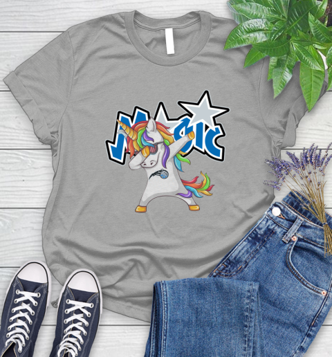 Orlando Magic NBA Basketball Funny Unicorn Dabbing Sports Women's T-Shirt 10