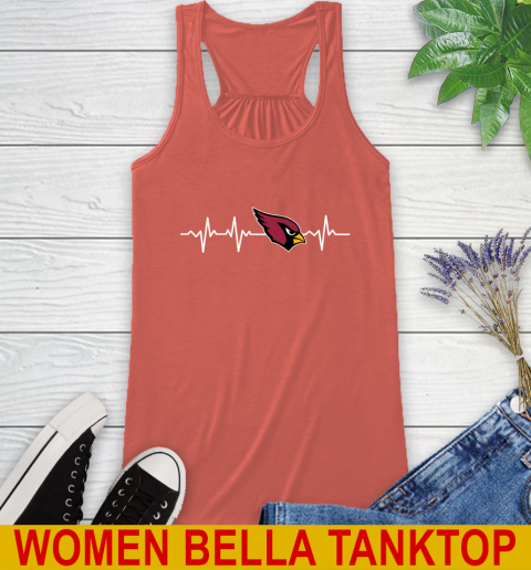 Arizona Cardinals NFL Football Heart Beat Shirt Racerback Tank 3