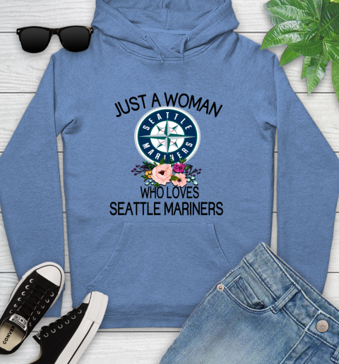 MLB Just A Woman Who Loves Seattle Mariners Baseball Sports Youth Hoodie 8