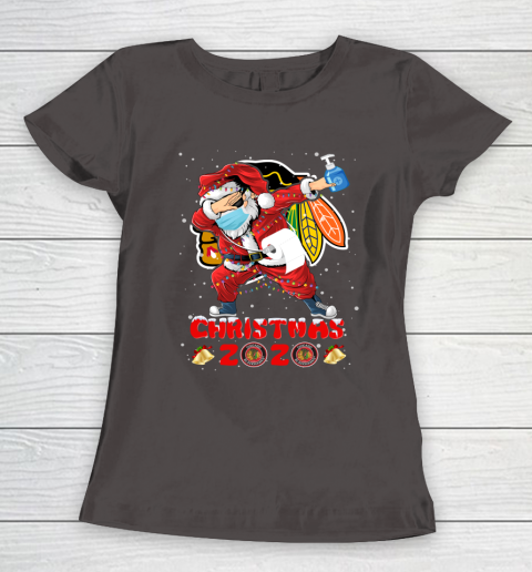Chicago Blackhawks Funny Santa Claus Dabbing Christmas 2020 NHL Women's T-Shirt 7