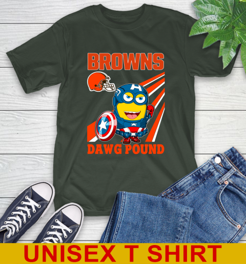 NFL Football Cleveland Browns Captain America Marvel Avengers Minion Shirt T-Shirt - Image 7