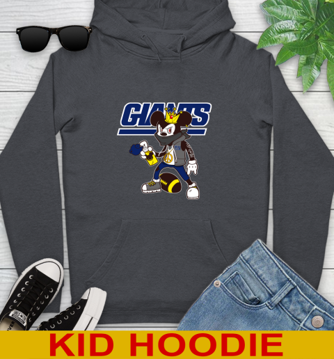 New York Giants NFL Football Mickey Peace Sign Sports Youth Hoodie 9