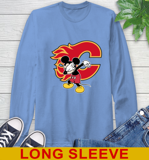 Calgary Flames NHL Hockey Dabbing Mickey Disney Sports Long Sleeve T-Shirt 11