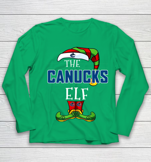 Vancouver Canucks Christmas ELF Funny NHL Youth Long Sleeve 4