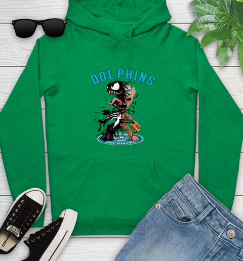 NFL Miami Dolphins Football Venom Groot Guardians Of The Galaxy Youth Hoodie 7