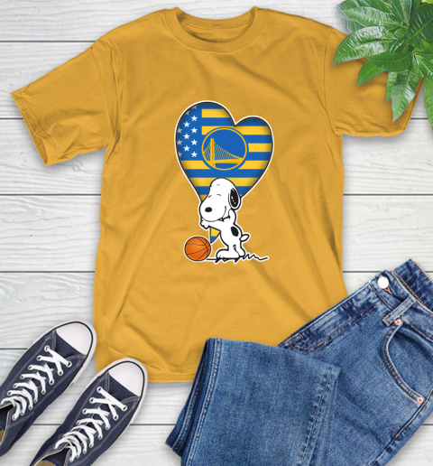 Golden State Warriors NBA Basketball The Peanuts Movie Adorable Snoopy T-Shirt 3