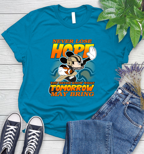 New Orleans Saints NFL Football Mickey Disney Never Lose Hope Women's T-Shirt 10