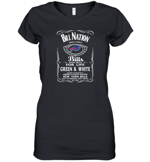 Bill Nation Unbillievable Football Buffalo Bills NFL Slogan Women's V-Neck T-Shirt