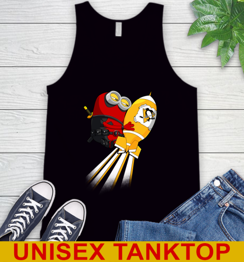 NHL Hockey Pittsburgh Penguins Deadpool Minion Marvel Shirt Tank Top