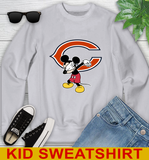 Chicago Bears NFL Football Dabbing Mickey Disney Sports Youth Sweatshirt 4