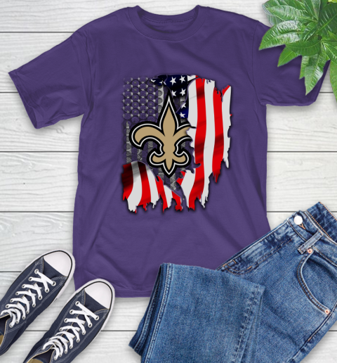 New Orleans Saints NFL Football American Flag T-Shirt 5