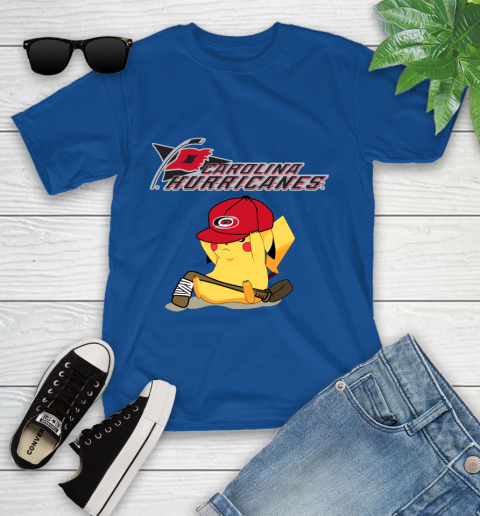 NHL Pikachu Hockey Sports Carolina Hurricanes Youth T-Shirt 9