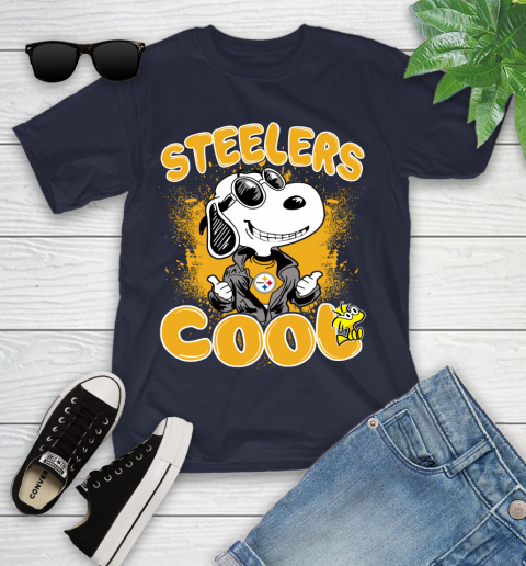 NFL Football Pittsburgh Steelers Cool Snoopy Shirt Youth T-Shirt 2
