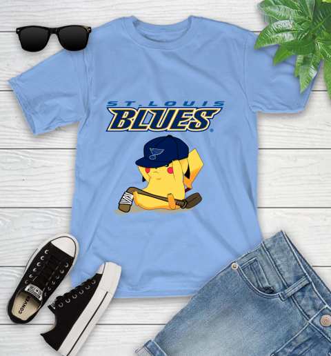 NHL Pikachu Hockey Sports St.Louis Blues Youth T-Shirt 11