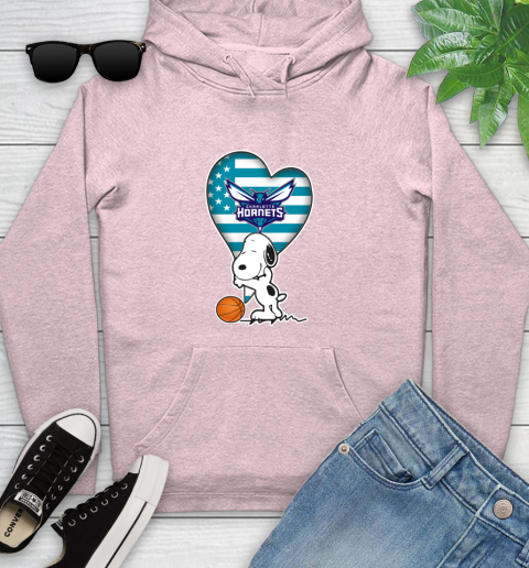 Charlotte Hornets NBA Basketball The Peanuts Movie Adorable Snoopy Youth Hoodie 10