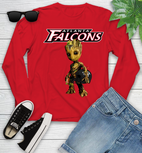 Atlanta Falcons NFL Football Groot Marvel Guardians Of The Galaxy Youth Long Sleeve 11