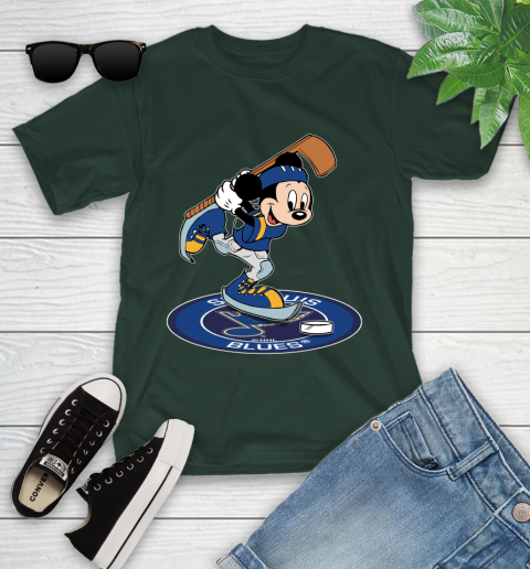 NHL Hockey St.Louis Blues Cheerful Mickey Disney Shirt Youth T-Shirt 5
