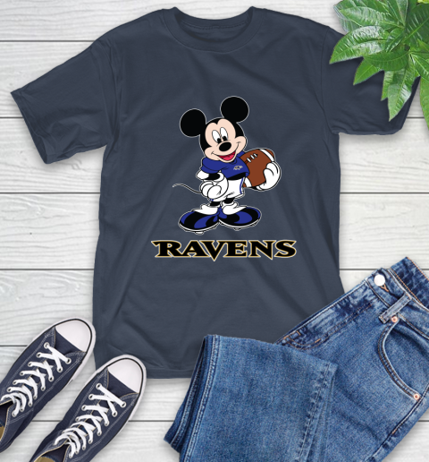 NFL Football Baltimore Ravens Cheerful Mickey Mouse Shirt T-Shirt 4