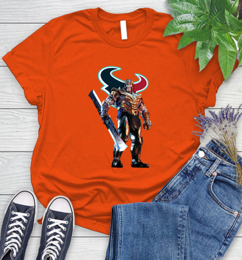 NFL Thanos Gauntlet Avengers Endgame Football Houston Texans Women's T-Shirt 4