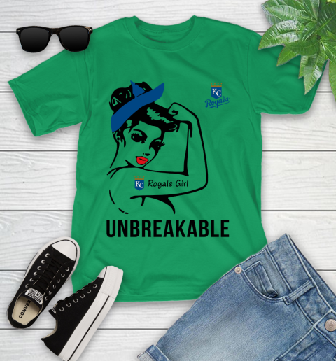 MLB Kansas City Royals Girl Unbreakable Baseball Sports Youth T-Shirt 3