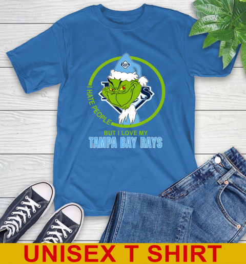 Tampa Bay Rays MLB Christmas Grinch I Hate People But I Love My Favorite Baseball Team T-Shirt 9