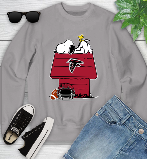 Atlanta Falcons NFL Football Snoopy Woodstock The Peanuts Movie Youth Sweatshirt 4
