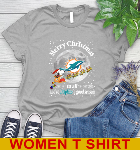 Miami Dolphins Merry Christmas To All And To Dolphins A Good Season NFL Football Sports Women's T-Shirt 5