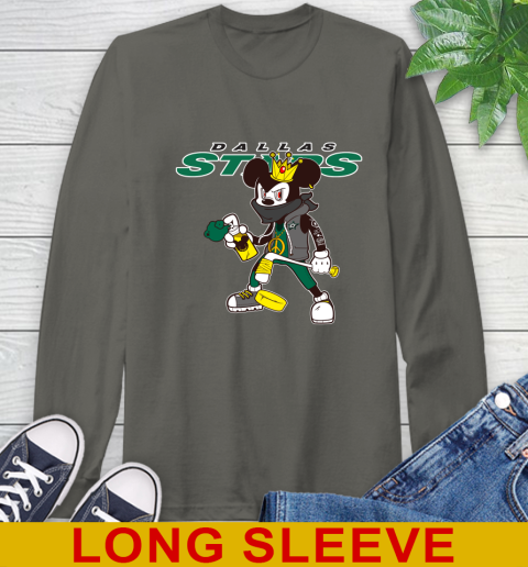 Dallas Stars NHL Hockey Mickey Peace Sign Sports Long Sleeve T-Shirt 8