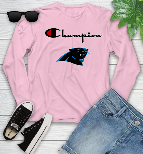 NFL Football Carolina Panthers Champion Shirt Youth Long Sleeve 8