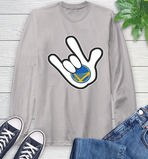 Golden State Warriors NBA Basketball Mickey Rock Hand Disney Long Sleeve T-Shirt 12