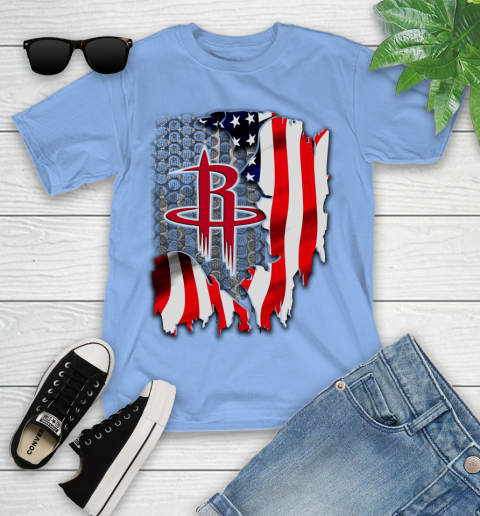 Houston Rockets NBA Basketball American Flag Youth T-Shirt 15