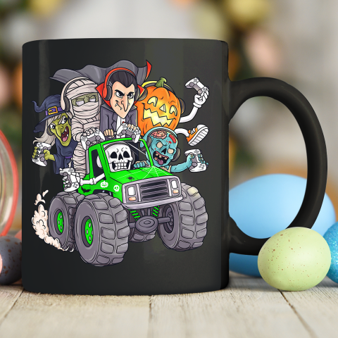 Halloween Gamer Skeleton Zombie Monster Truck Ceramic Mug 11oz