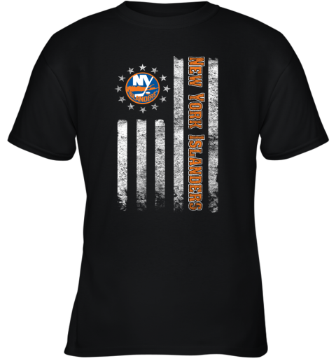 NHL American Flag Hockey Sports New York Islanders Youth T-Shirt