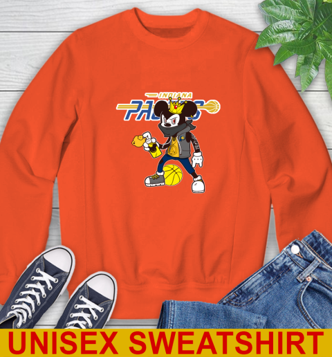 Indiana Pacers NBA Basketball Mickey Peace Sign Sports Sweatshirt - Image 5