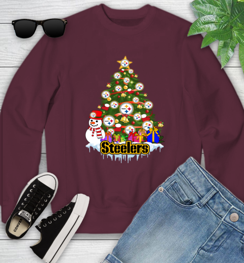 Pittsburgh Steelers Merry Christmas NFL Football Sports Youth Sweatshirt - Image 6