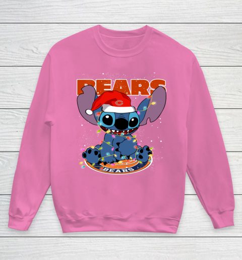 Chicago Bears NFL Football noel stitch Christmas Youth Sweatshirt 3