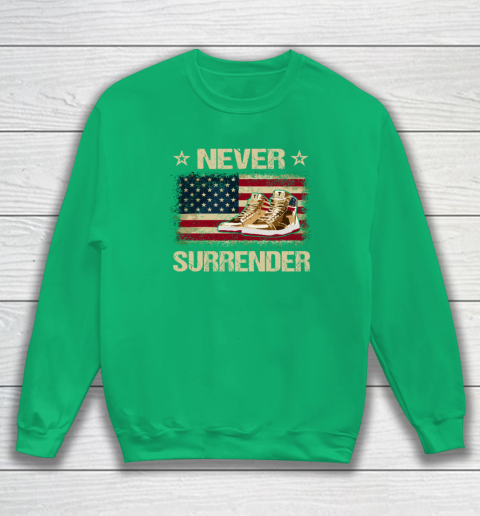 Never Surrender Gold Sneakers Pro Trump 2024 Sweatshirt 4