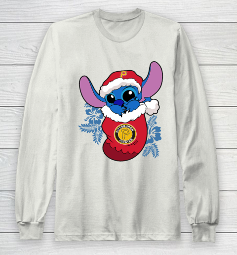 Pittsburgh Pirates Christmas Stitch In The Sock Funny Disney MLB Long Sleeve T-Shirt 12