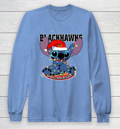 Chicago Blackhawks NHL Hockey noel stitch Christmas Long Sleeve T-Shirt 8