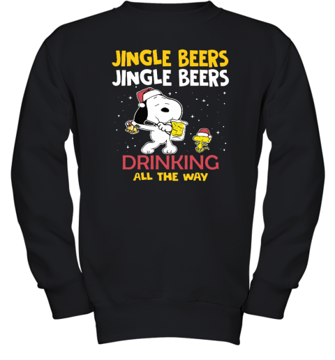 Jingle Beers Jingle Beers Drinking All The Way Snoopy Youth Sweatshirt