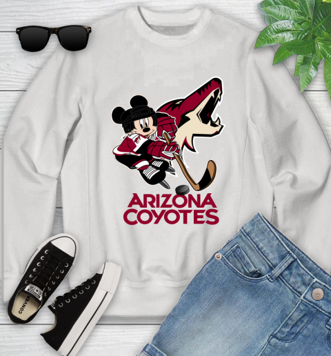 NHL Arizona Coyotes Mickey Mouse Disney Hockey T Shirt Youth Sweatshirt