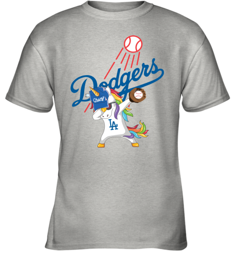 Hip Hop Dabbing Unicorn Flippin Love Los Angeles Dodgers Youth T-Shirt 