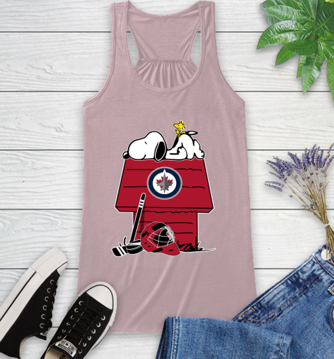 Winnipeg Jets NHL Hockey Snoopy Woodstock The Peanuts Movie Racerback Tank 11