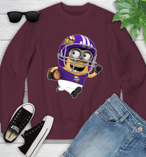 NFL Minnesota Vikings Minions Disney Football Sports Youth Sweatshirt 5