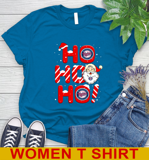 Minnesota Twins MLB Baseball Ho Ho Ho Santa Claus Merry Christmas Shirt Women's T-Shirt 8