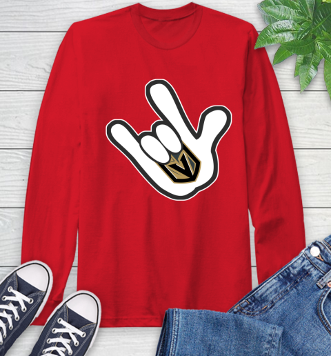 Vegas Golden Knights NHL Hockey Mickey Rock Hand Disney Long Sleeve T-Shirt 10