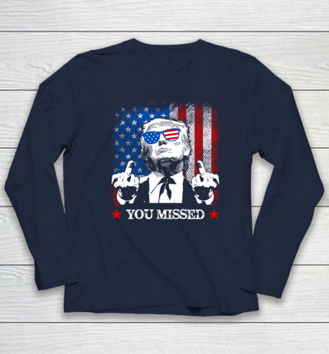 You Missed Trump 2024 US American Flag Long Sleeve T-Shirt 2