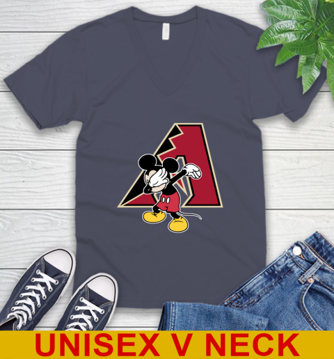 Arizona Diamondbacks MLB Baseball Dabbing Mickey Disney Sports V-Neck T-Shirt 8